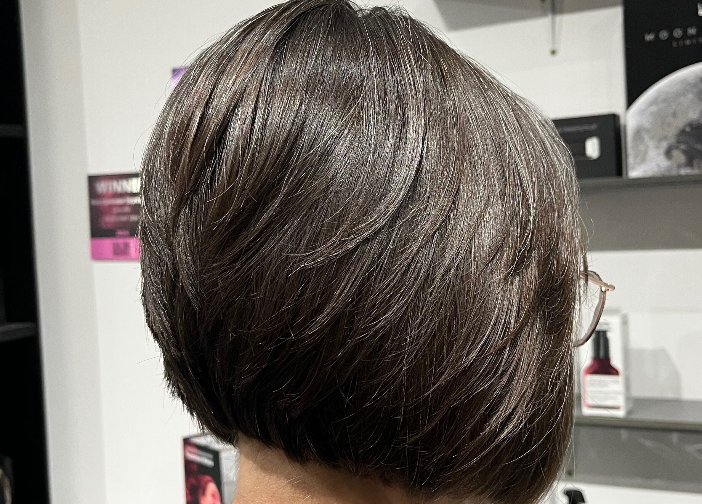 Elegant bob hairstyle at Eclipse Hair Salon, Houghton Regis, England, GB.