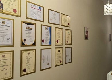 Certificates at KAKAK URUT & ABANG URUT PASIR GUDANG, Pasir Gudang, Johor Darul Ta'zim, MY, showcasing achievements.