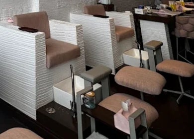 Pedicure stations at Claws Nail Bar - Jeddah, offering premium pampering in Jeddah, Makkah Province, SA.