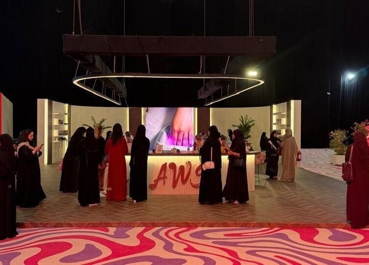 Guests at Claws Nail - Beauty World, Jeddah. Elegant setup with a modern feel and vivid decor.