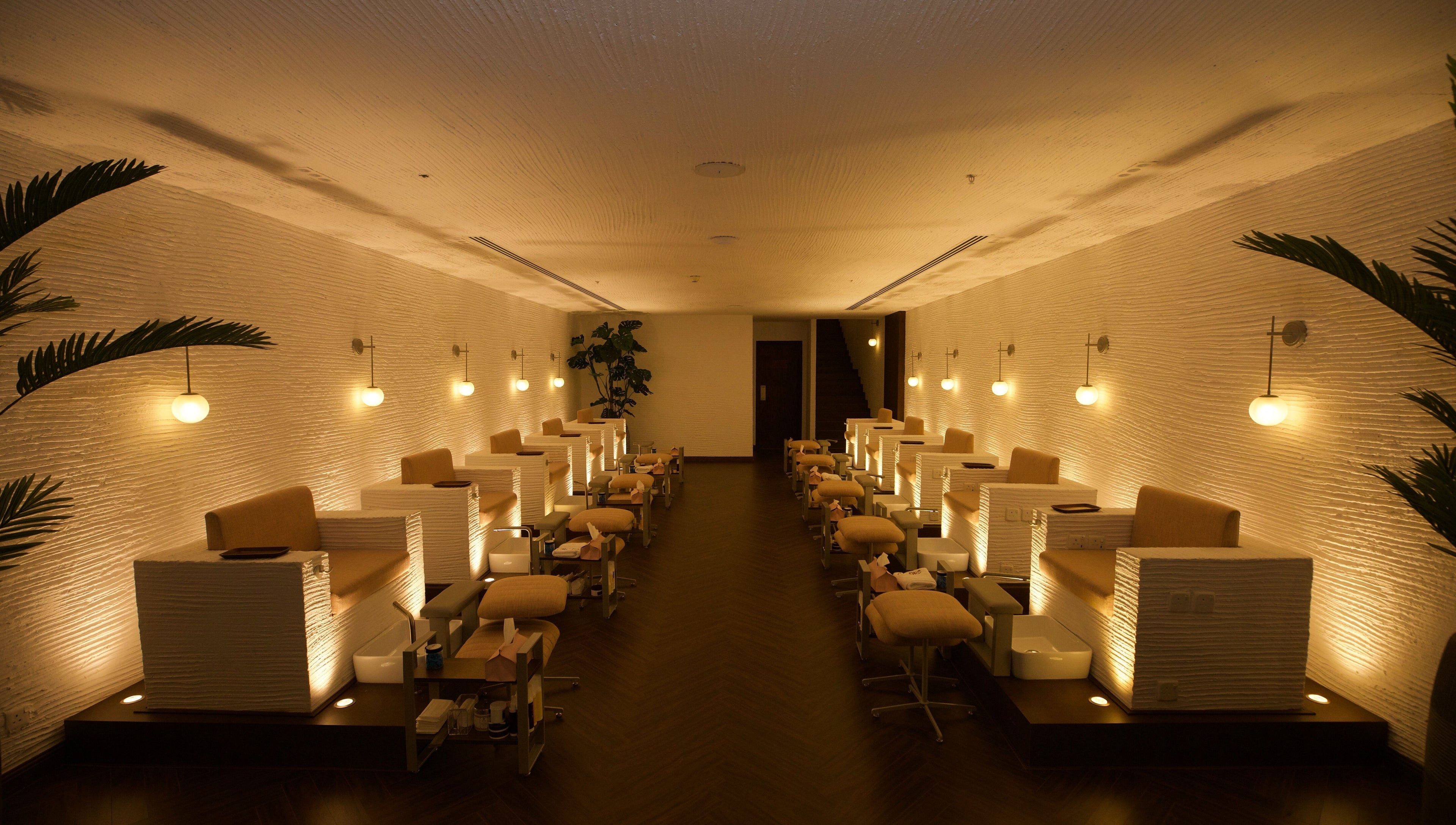 Luxurious seating at Claws Nail Bar - Jeddah offers relaxing nail services in Jeddah, Makkah Province, SA.