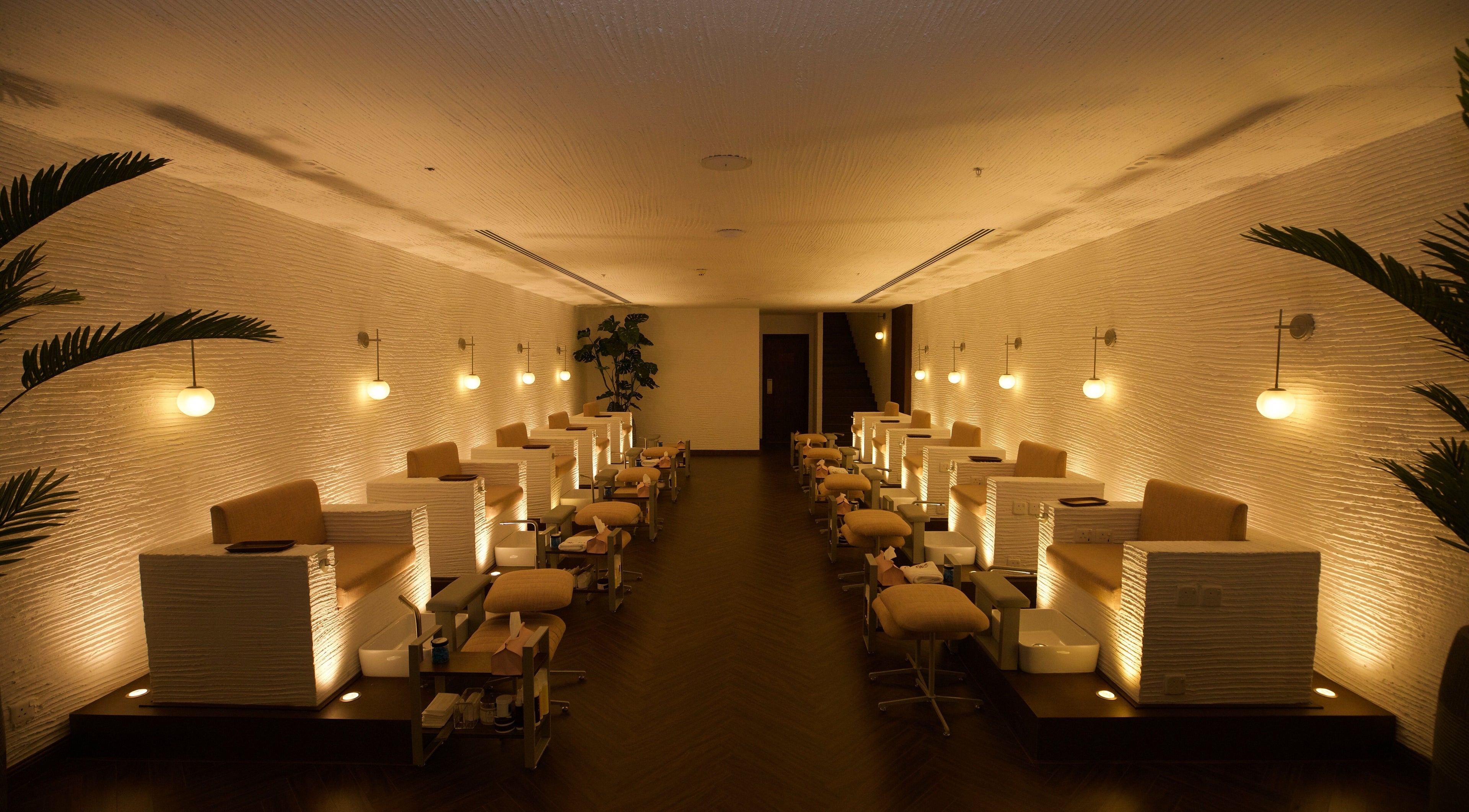 Luxurious seating at Claws Nail Bar - Jeddah offers relaxing nail services in Jeddah, Makkah Province, SA.