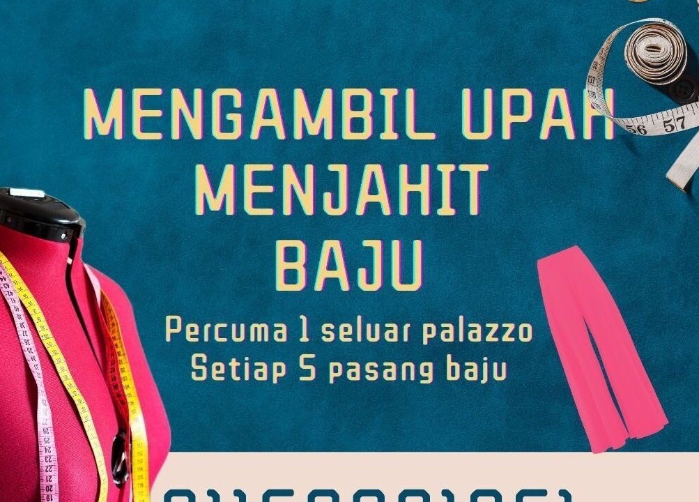 Heartfitted Sewing and Alterations venue promotion in Kuching, Sarawak, MY featuring tailor mannequin and tools.