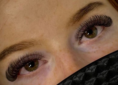 Close-up of eyelash extensions at Lash Euphoria, Inverness, Scotland, GB. Enhancing natural beauty and allure.