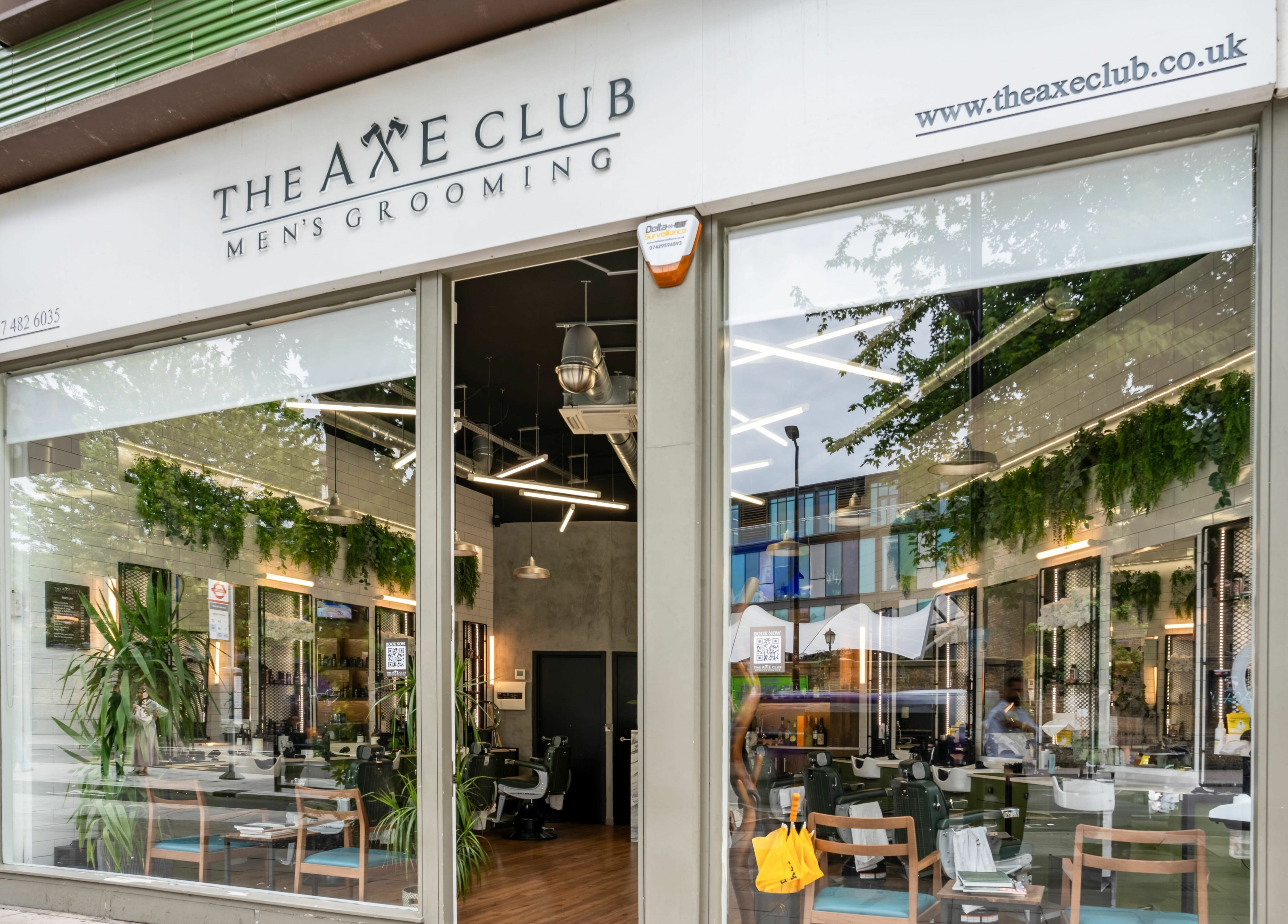 Front view of The Axe Club in Camden, a stylish men's grooming venue in London, England, GB.
