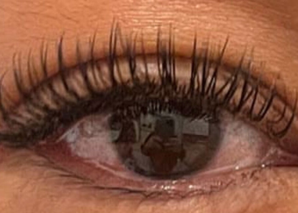 Close-up of expertly styled lashes at Shoreline Spa in Langton, Ontario, CA.