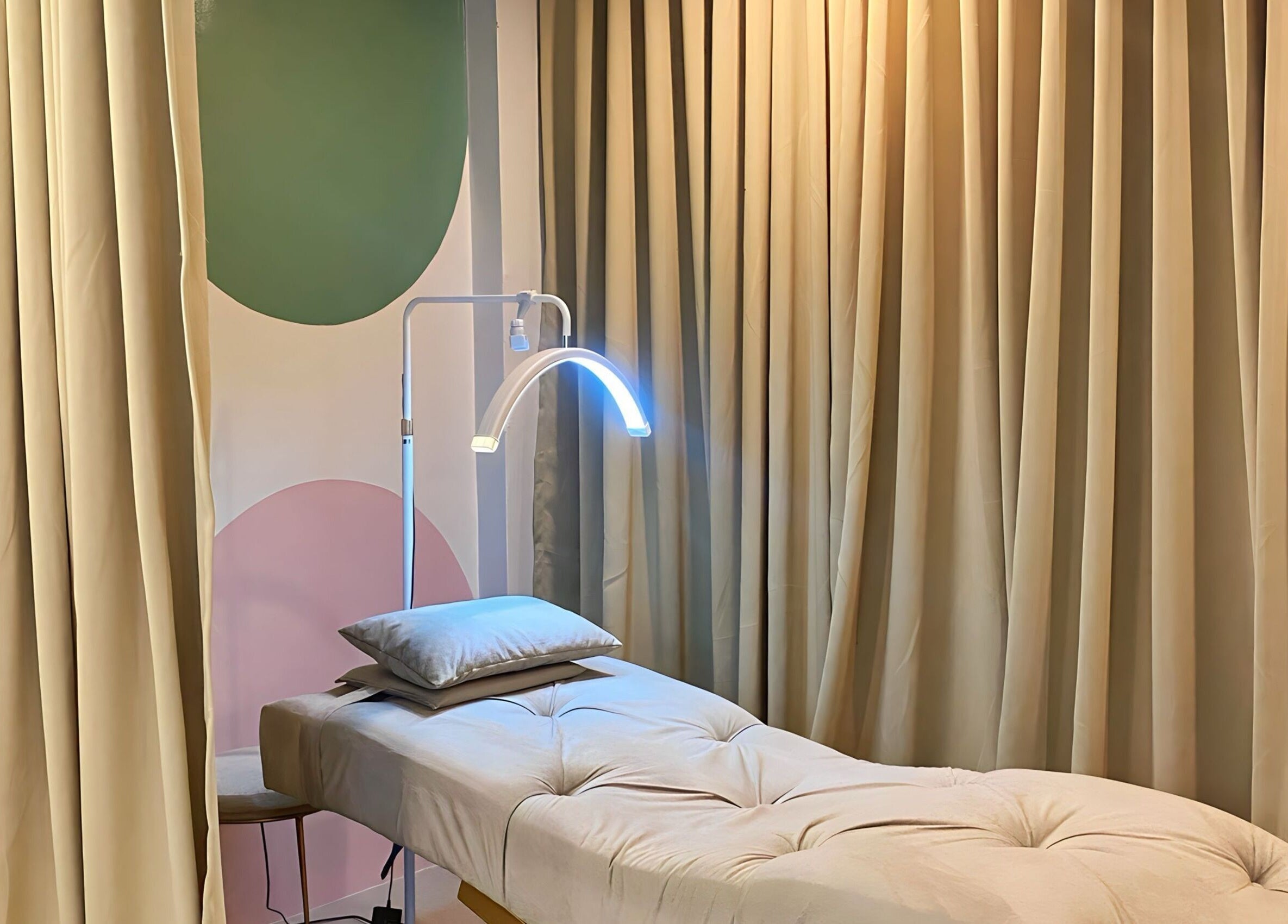 Serenease Aesthetic and Wellness Studio treatment room with relaxing decor in Quezon City, Metro Manila, PH.