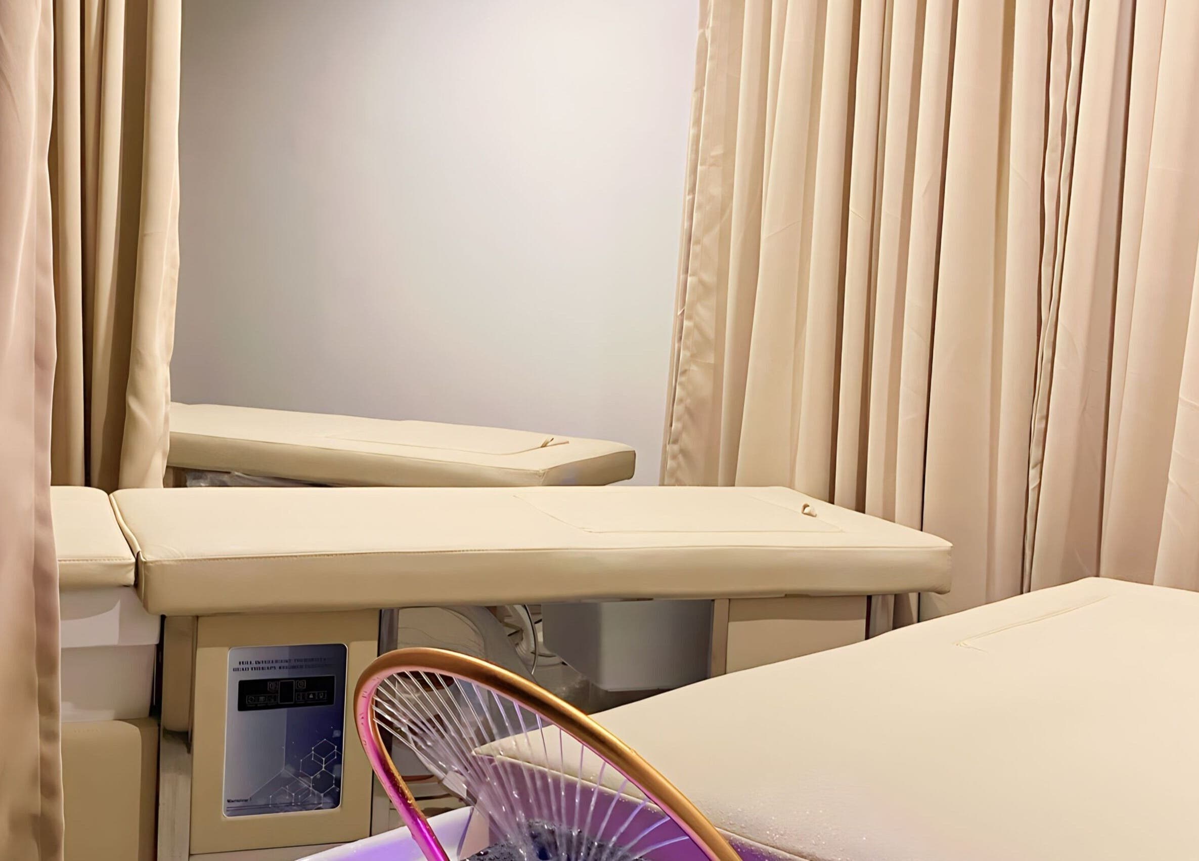 Calming treatment room at Serenease Aesthetic and Wellness Studio in Quezon City, Metro Manila, PH.