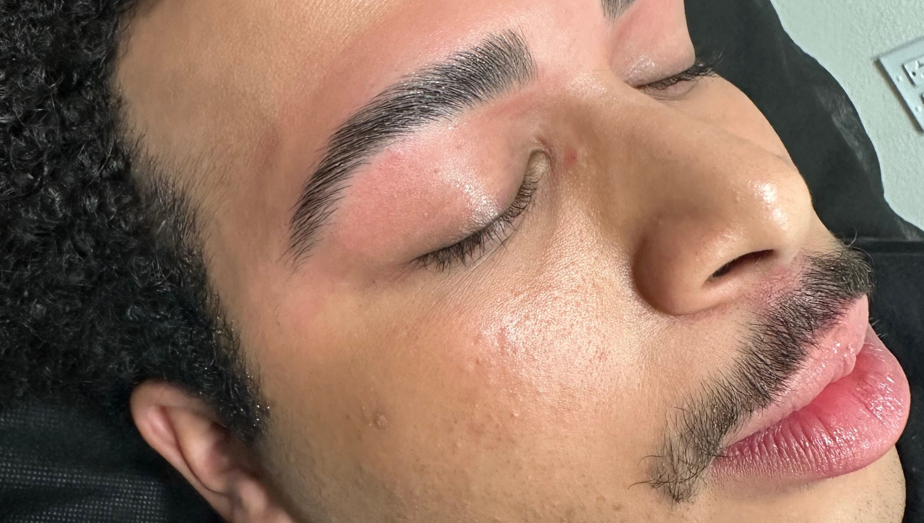 Close-up of expertly shaped brows at Nightshade Esthetics LLC, San Diego, California, US.