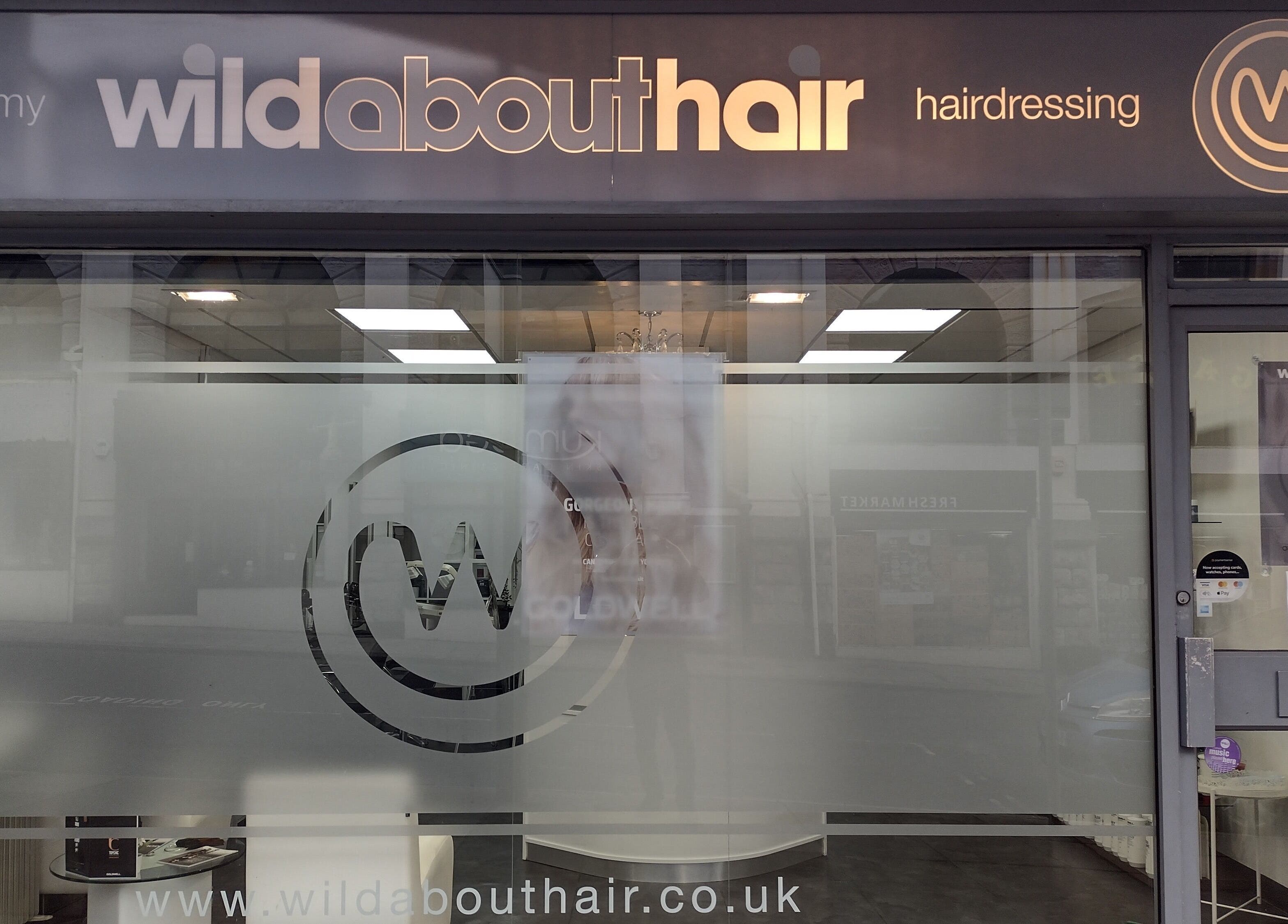 Wild About Hair salon front in Torquay, England. For all New client enquiries email wildabouthair8@gmail.com.