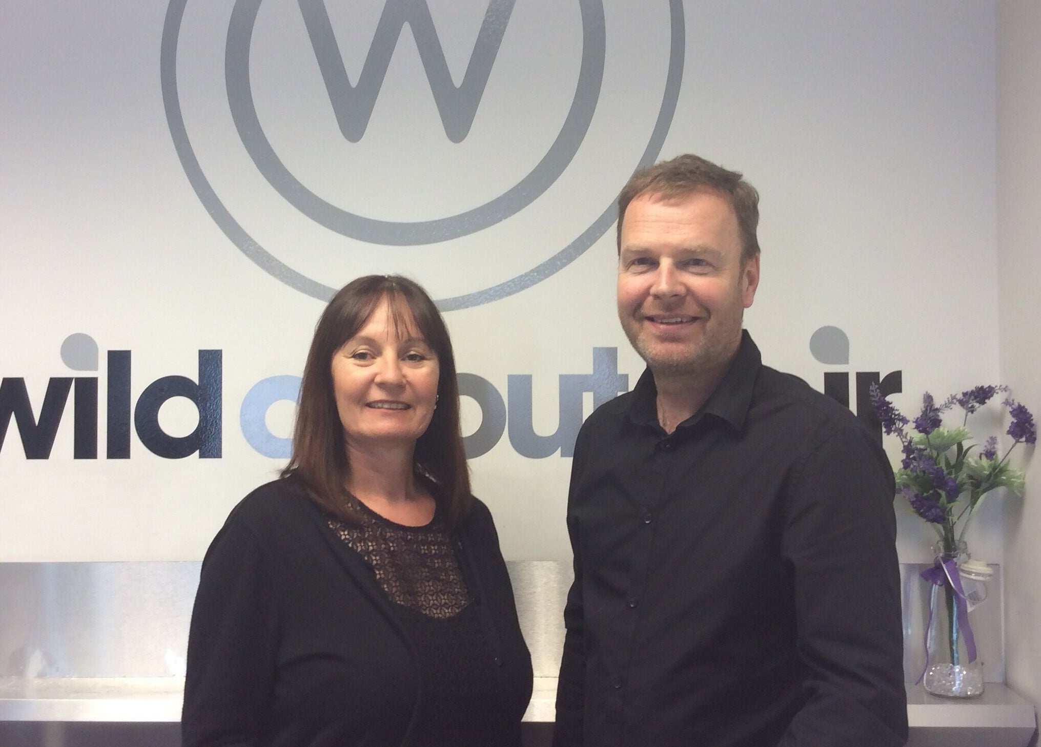 Team at Wild About Hair welcoming new clients. Located in Torquay, England. For enquiries, email wildabouthair8@gmail.com.