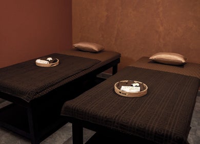 Calm spa room with massage tables at Sanje Wellness Gading Serpong, Banten, Banten, ID.