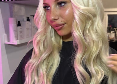 Blonde hair with glamorous waves styled at Hair by Liv, Stamford, England, GB.