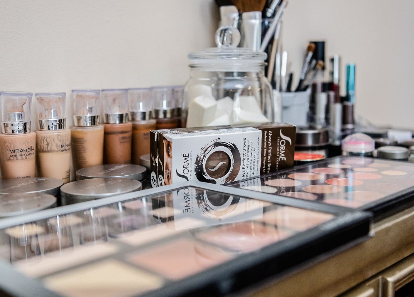 Makeup products at Maribella Salon LLC in Wilmington, Delaware, US, showcasing premium beauty essentials.