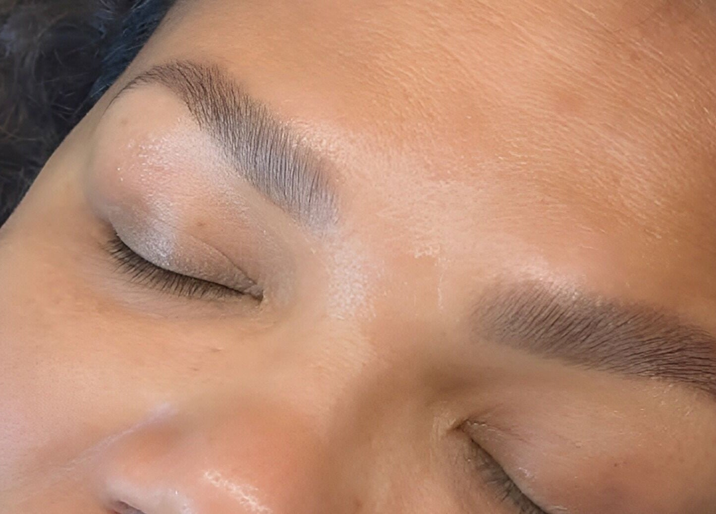 Beautifully shaped brows at Bespoke Brows & Lashes, Havant, England, GB, showcasing expert craftsmanship.