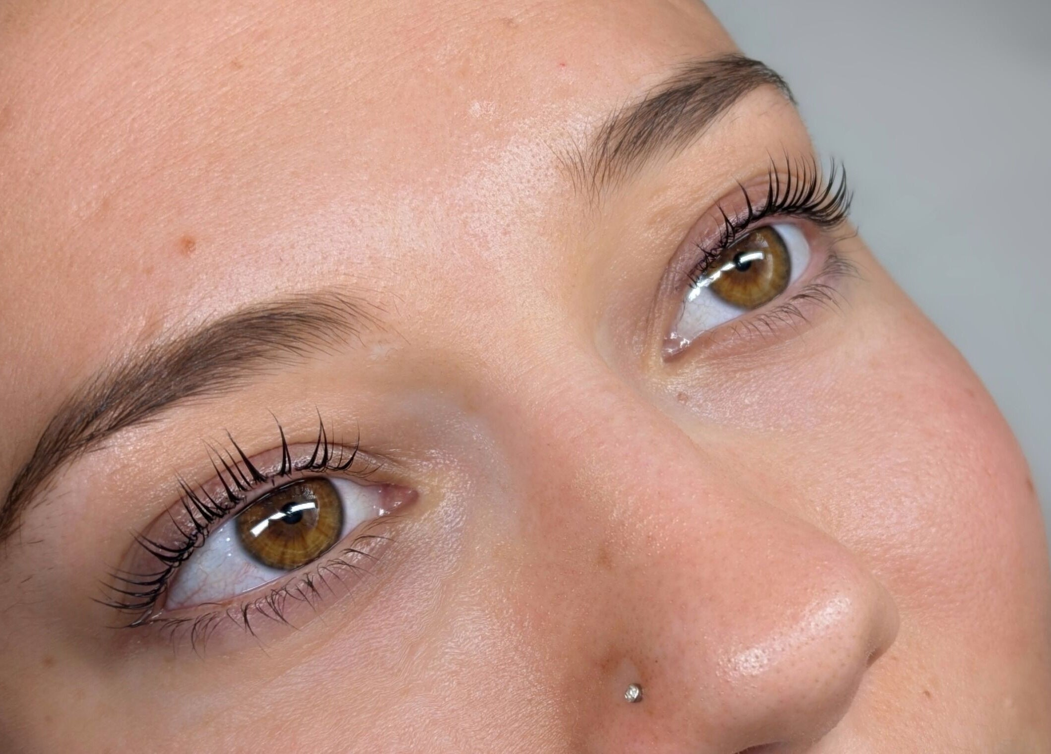 Close-up of expertly styled lashes at Bespoke Brows & Lashes, Havant, England, GB.