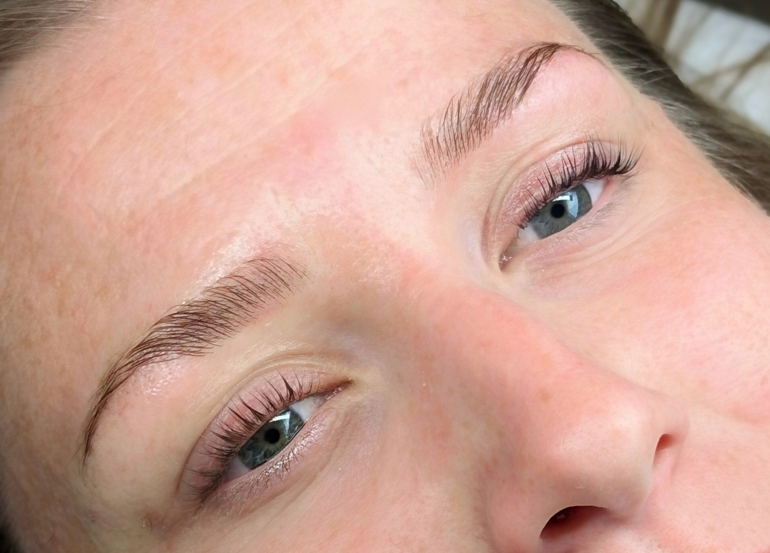 Close-up of styled lashes and brows at Bespoke Brows & Lashes, Havant, England, GB.
