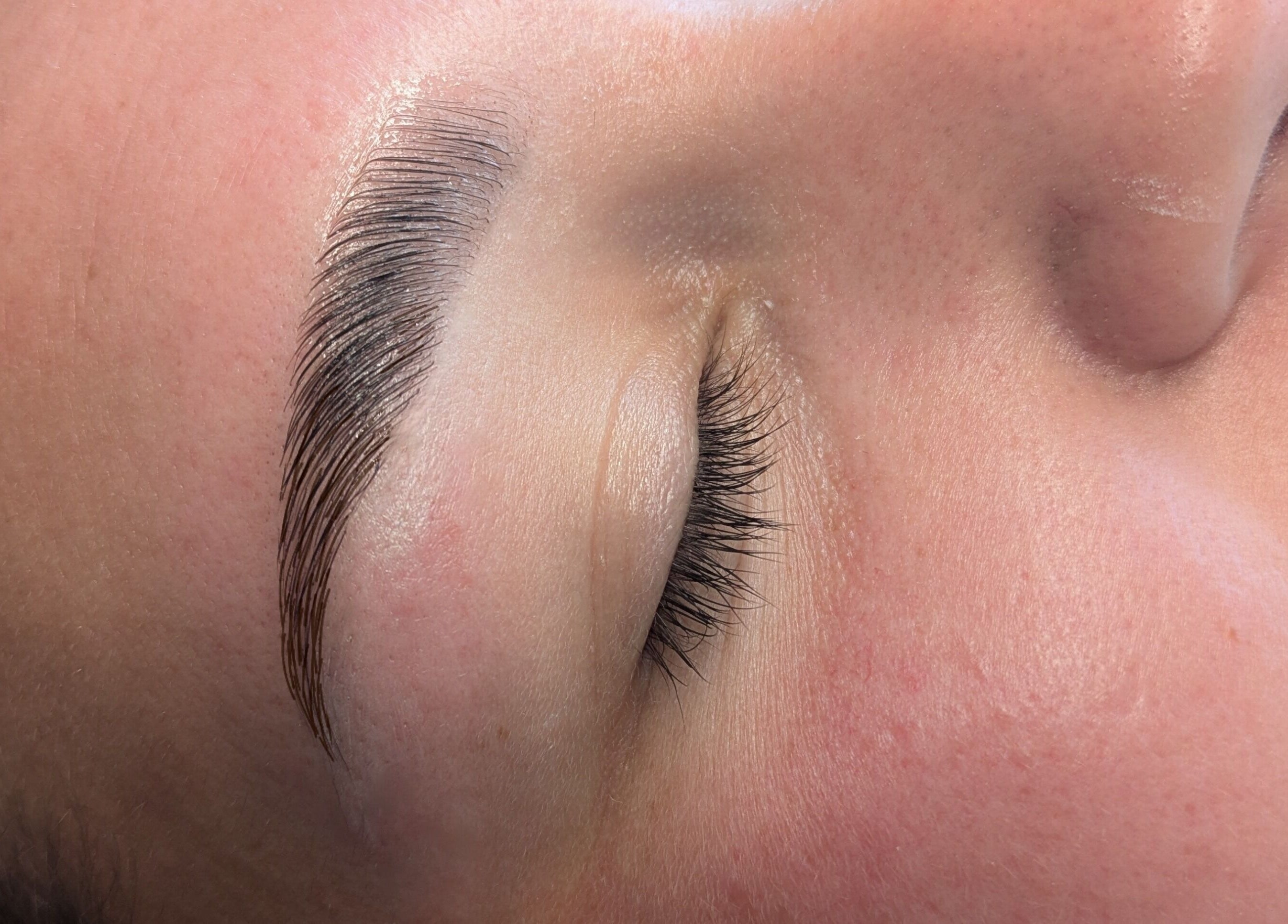 Close-up of expertly styled lashes at Bespoke Brows & Lashes, Havant, England, GB.