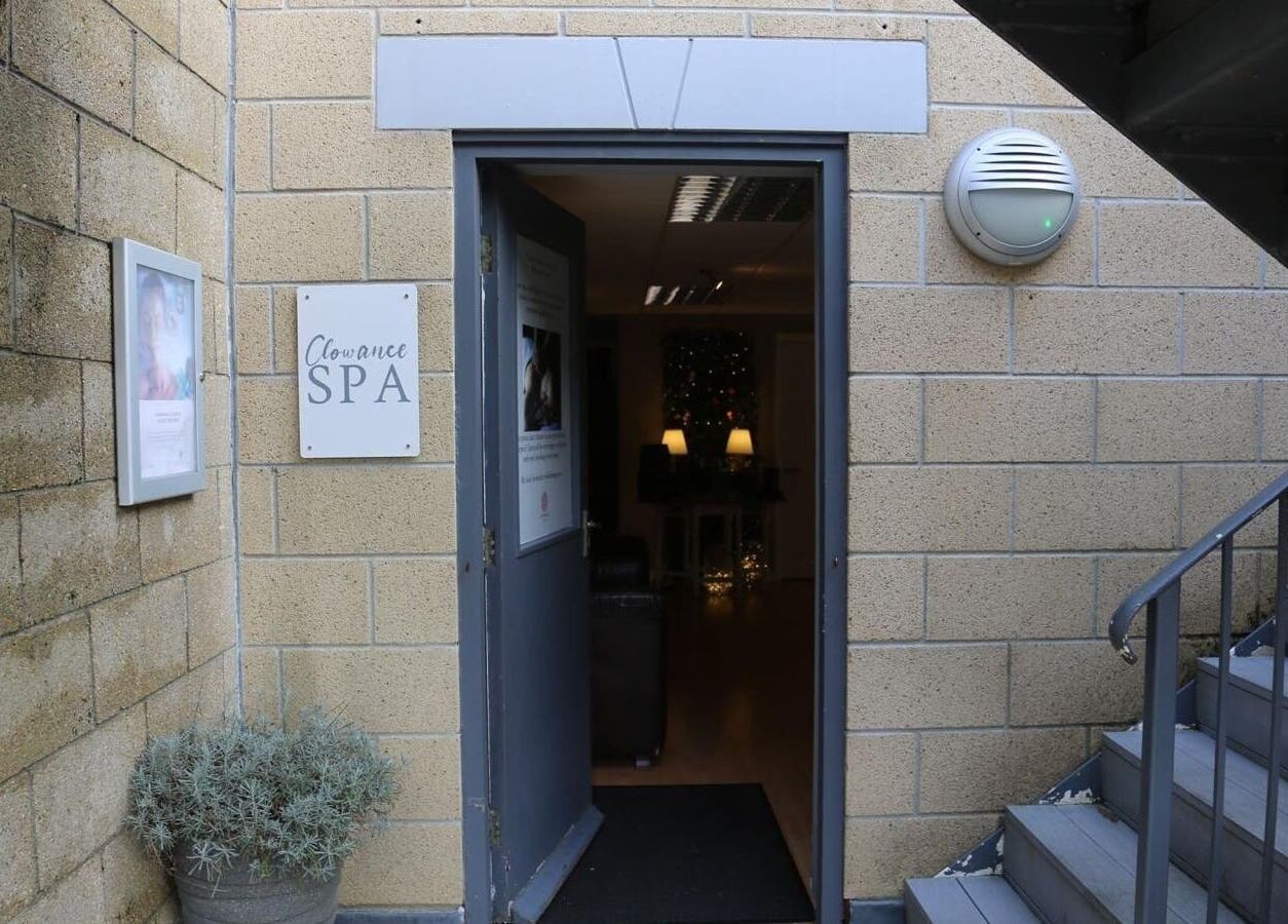 Entrance of Clowance Spa at Clowance Estate, Camborne, England, GB invites visitors with an open door.