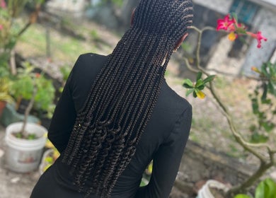 Intricate braided hairstyle at Hair Affairs 246, Bridgetown, Saint Michael, BB.