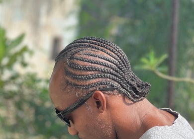 Intricate cornrows showcased at Hair Affairs 246 in Bridgetown, Saint Michael, BB.