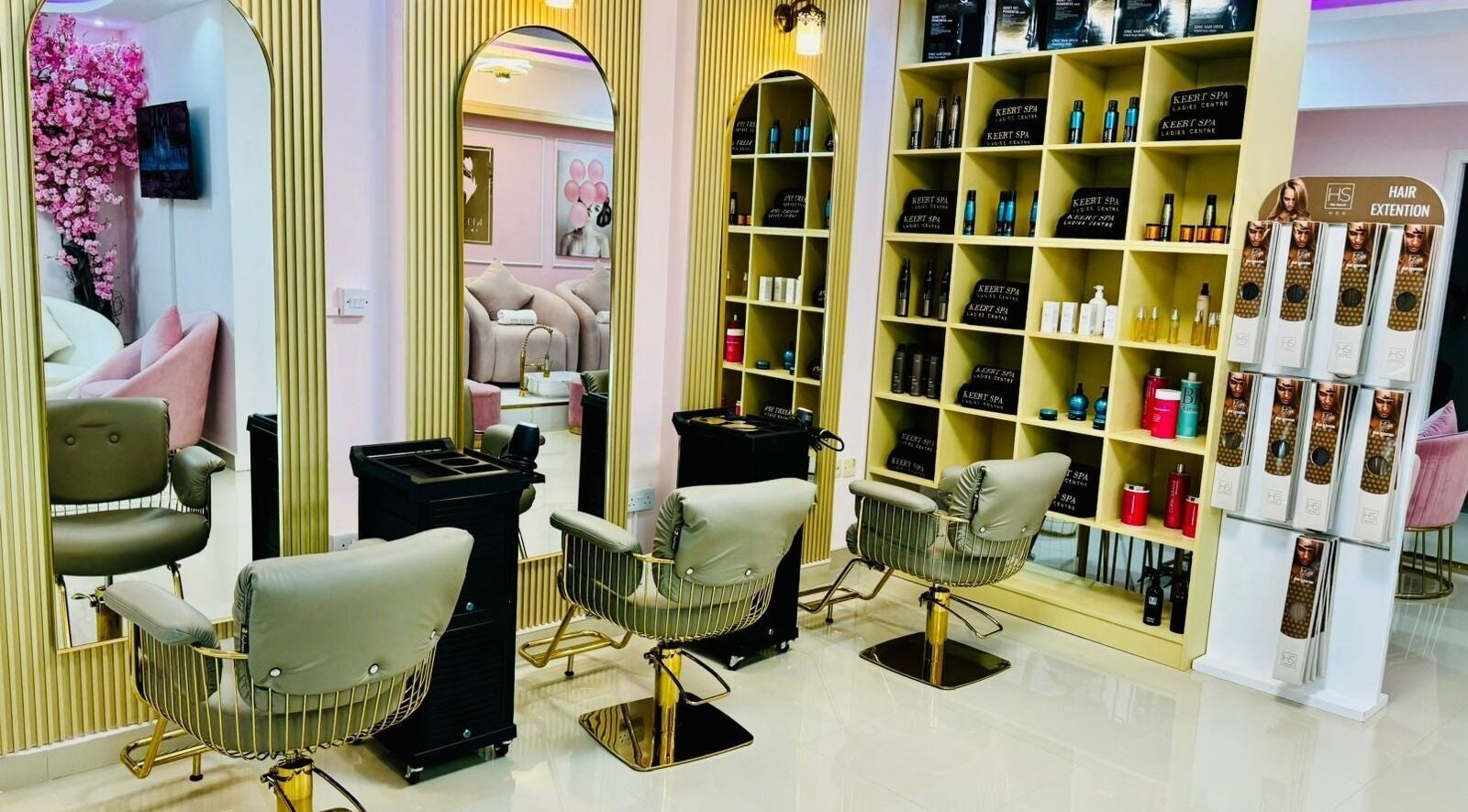 Elegant salon chairs and products at Keert Spa Ladies Center - Tourist Club, abu dhabi, abu dhabi, AE.