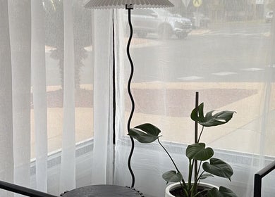 Elegant interior with lamp and plant at Beauty by Teah, Mildura, Victoria, AU.