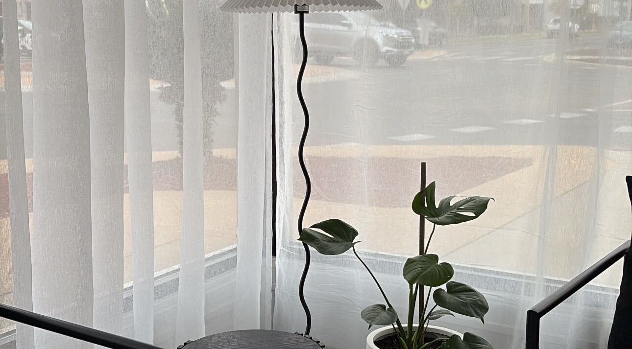 Elegant interior with lamp and plant at Beauty by Teah, Mildura, Victoria, AU.