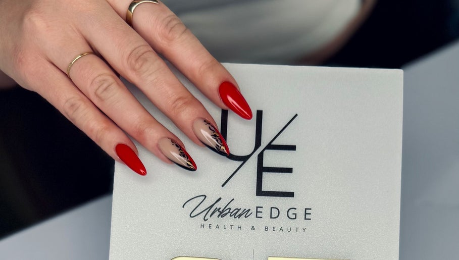 Elegant nail art at Urban Edge Health & Beauty, Pretoria, Gauteng, ZA, showcasing stylish manicure design.
