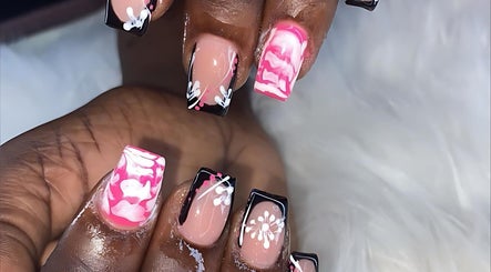 Stylish pink and black nail art at Beauty by Dior, Saint James, Saint James, BB.