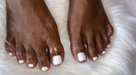 Beautifully polished toes with white nail polish at Beauty by Dior, Saint James, Saint James, BB.