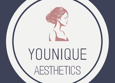 YouniQue Aesthetics logo featuring elegant silhouette at Strathfield, New South Wales, AU.