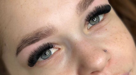 Close-up of elegantly styled eyelash extensions at Lash Tee, Desborough, England, GB.