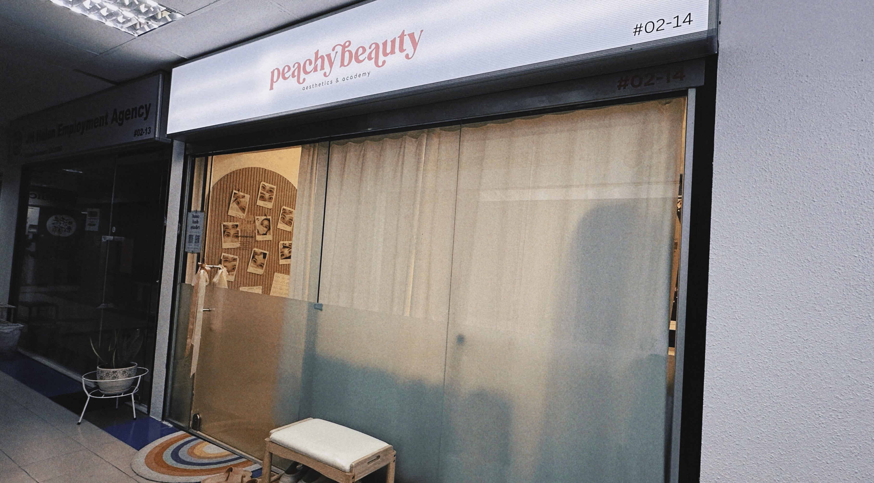 PeachyBeauty exterior at Hime Studio / He Mēi “姫”, Singapore, SG entrance showcasing modern aesthetics.