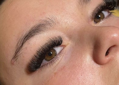 Close-up of enhanced eyelashes at LouMck Lashes, Alloa, Scotland, GB showcasing beauty expertise.