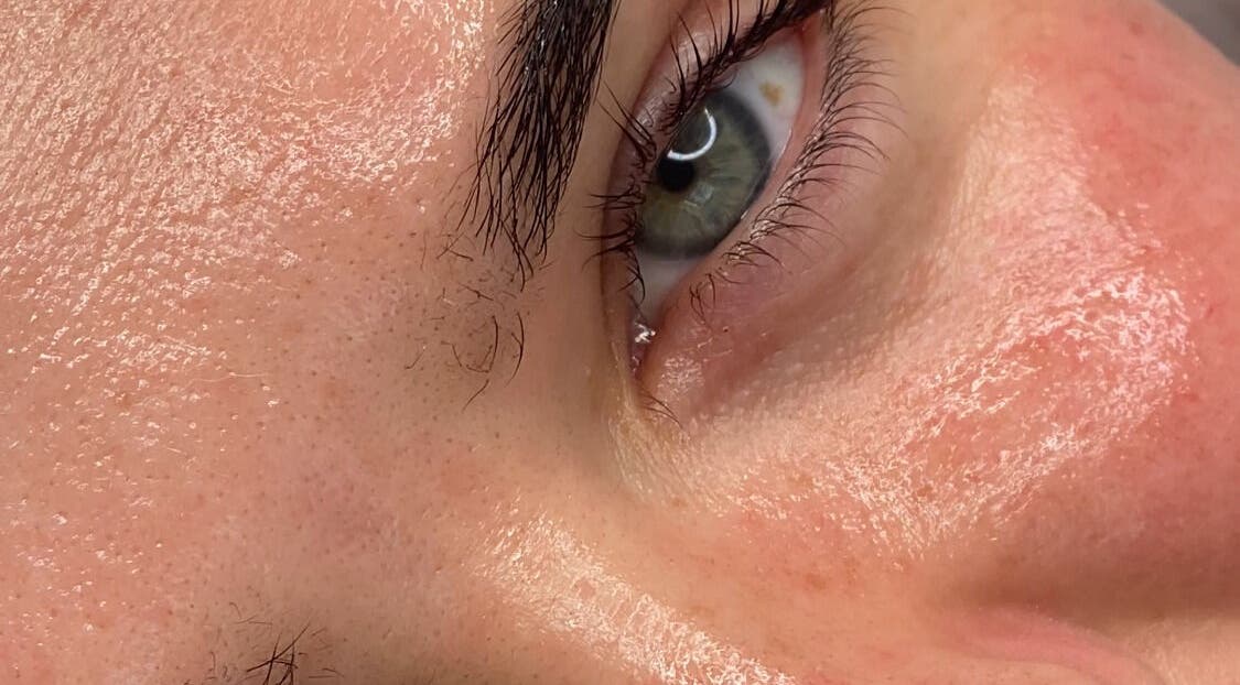 Close-up of glowing skin at Dgtheaesthetician, London, England, GB. Perfect for beauty and wellness enthusiasts.