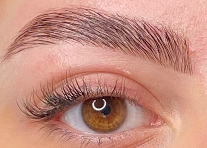 Close-up of a perfectly shaped eyebrow at Dgtheaesthetician, London, England, GB.