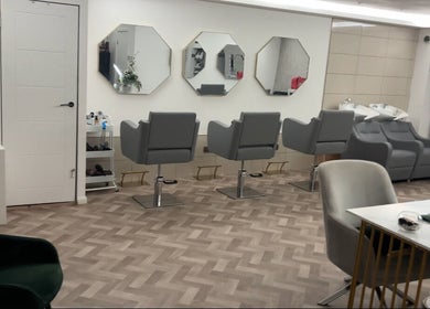 Modern salon interior at Lahives Glamsquad 4 ivy farm court, Halle village L24 4AG in Hale, England, GB.