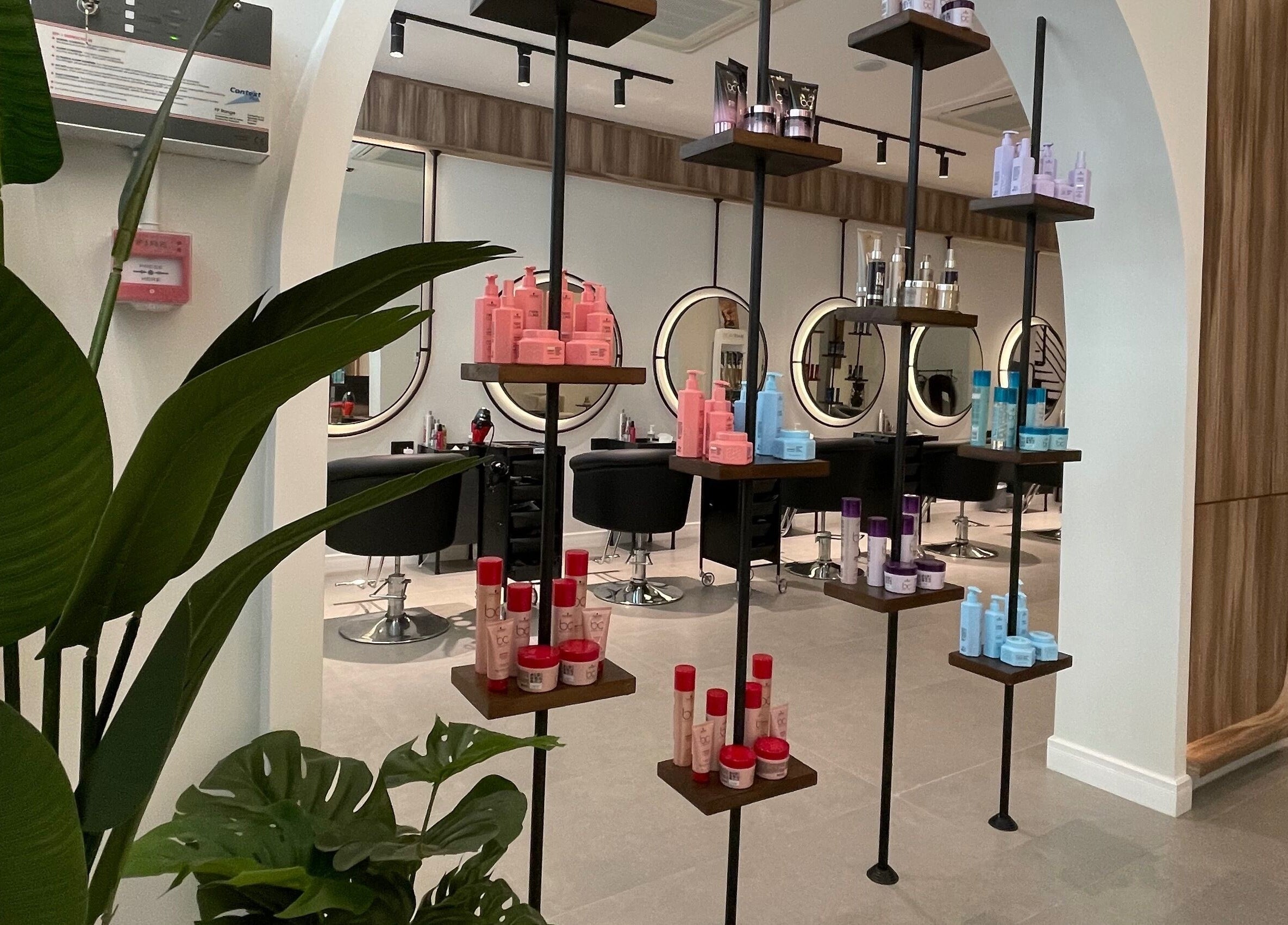 Chic interior of Lilyas Beauty Salon in Al Khobar, Eastern Province, SA showcasing stylish product display.