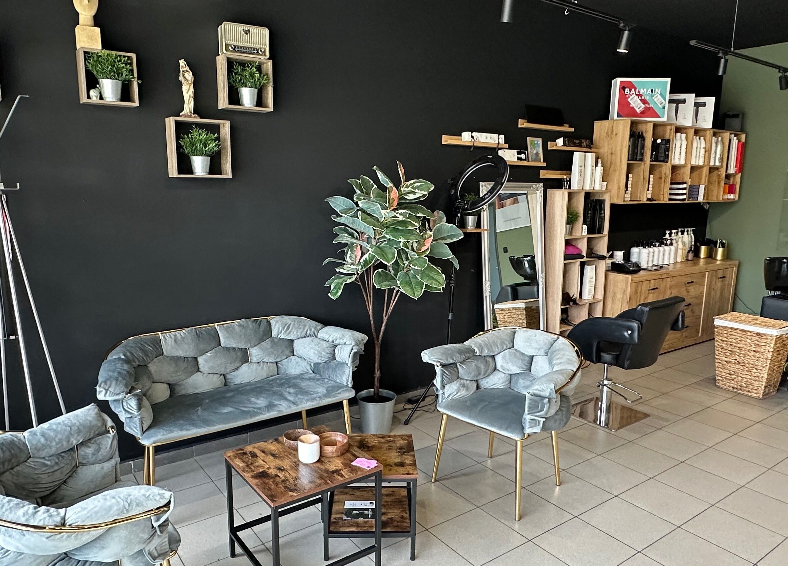 Уютен ъгъл в Brillare by BM, София, Област София, с модерни мебели и стайни растения.