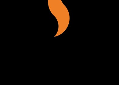 Stylized orange flame logo of Thirteen Roses Piercing 🥀 in Broxburn, Scotland, GB.