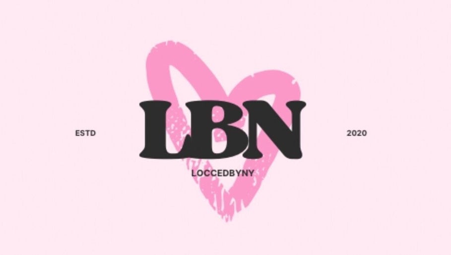 LBN logo with pink heart at Locced by Ny, Coventry, England, GB. Established 2020.