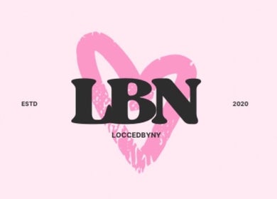 LBN logo with pink heart at Locced by Ny, Coventry, England, GB. Established 2020.