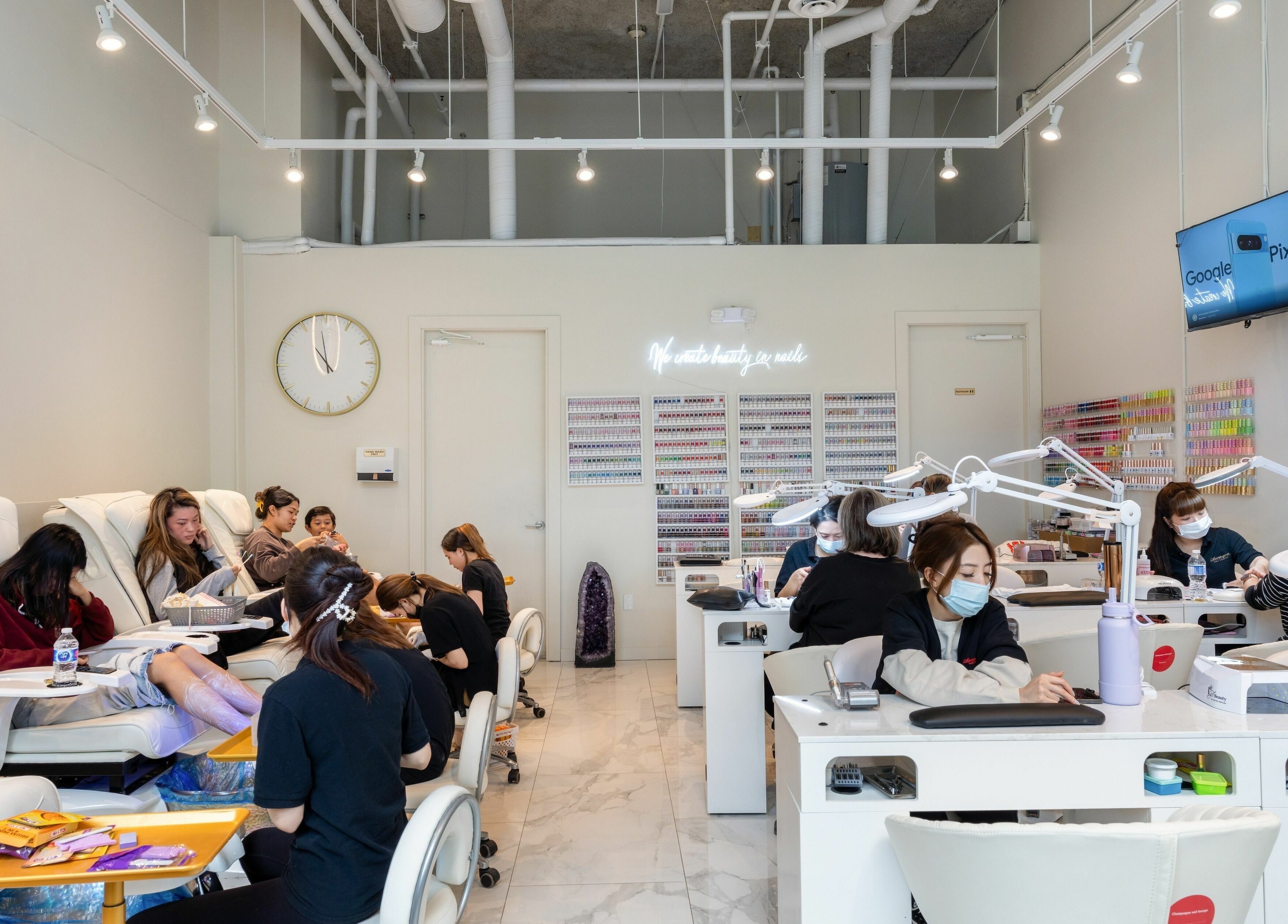 Relaxing nail treatments at Champagne Nail Lounge at the Quay, New Westminster, British Columbia, CA.