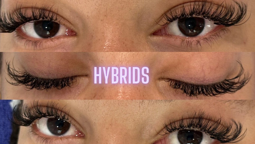 Hybrid lash extensions at Eye Slay Your Lash, Los Angeles, California, US enhance eyes beautifully.