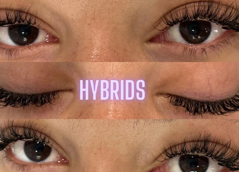 Hybrid lash extensions at Eye Slay Your Lash, Los Angeles, California, US enhance eyes beautifully.