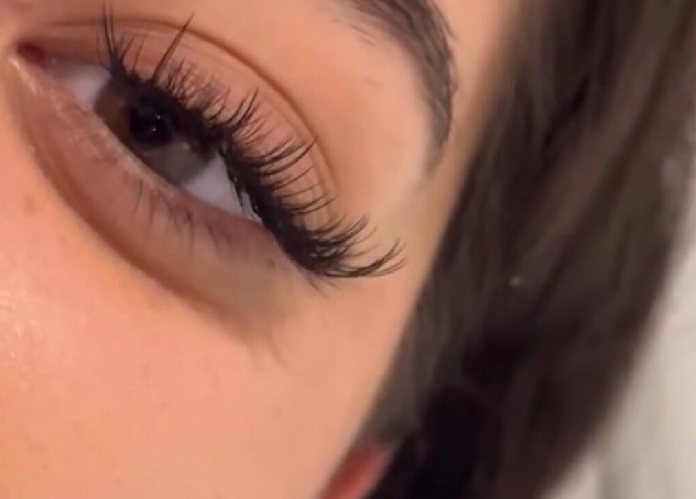 Close-up of flawless lash extensions at Eye Slay Your Lash in Los Angeles, California, US.