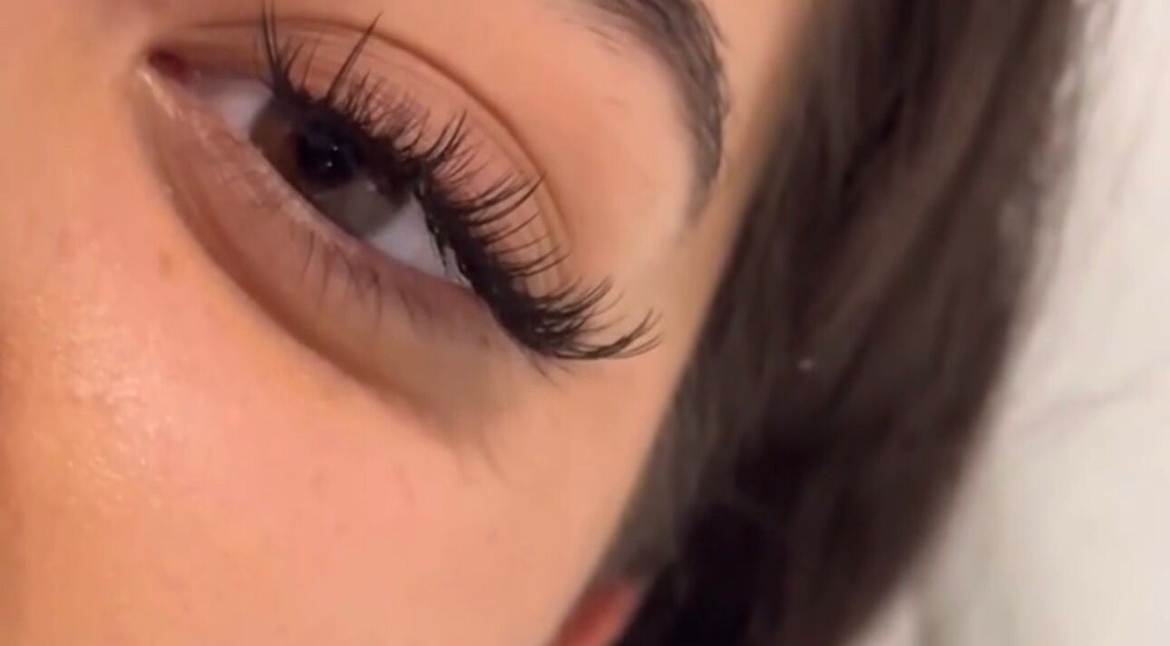 Close-up of flawless lash extensions at Eye Slay Your Lash in Los Angeles, California, US.