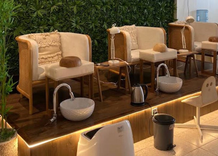 Luxury pedicure chairs at Hair Seasons, الرياض, منطقة الرياض, SA, offering a serene spa experience.