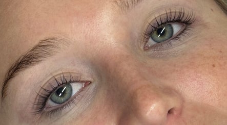 Close-up of beautifully groomed eyebrows at Dermabelle Esthetics, Tampa, Florida, US.
